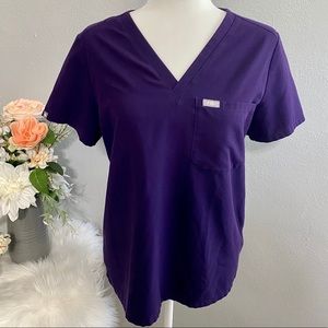 Purple Figs Catarina One Pocket Scrub Top Small